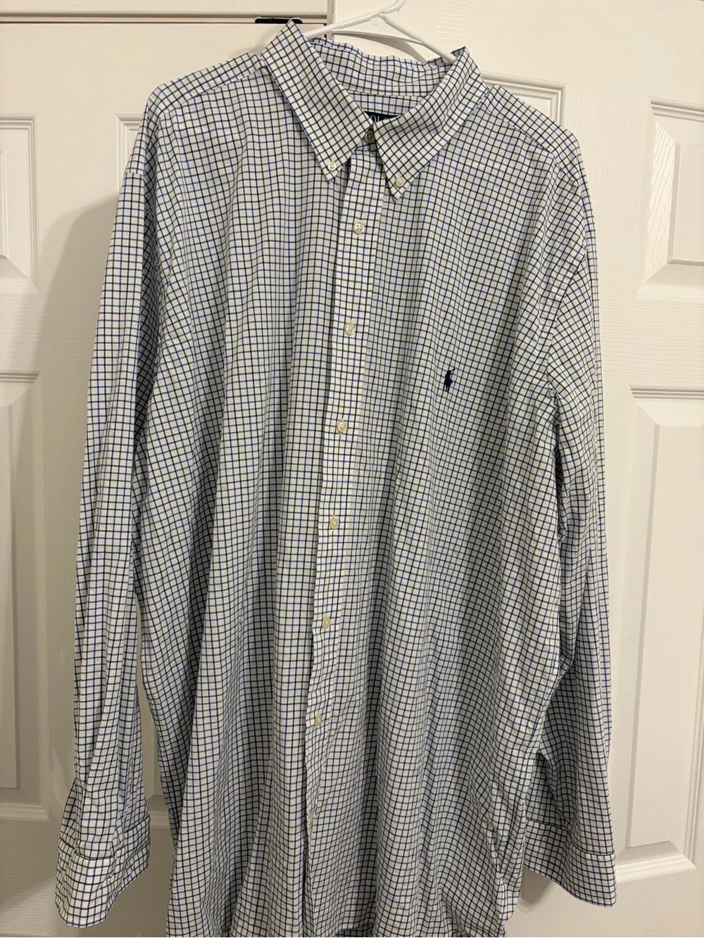 Polo by Ralph Lauren Blue & White Check Button-Down Dress Shirt